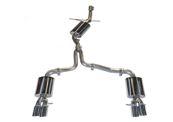 AWE Tuning Audi B8 A4 Touring Edition Exhaust - Quad Tip Polished Silver Tips - Does Not Fit Cabrio 3015-42018