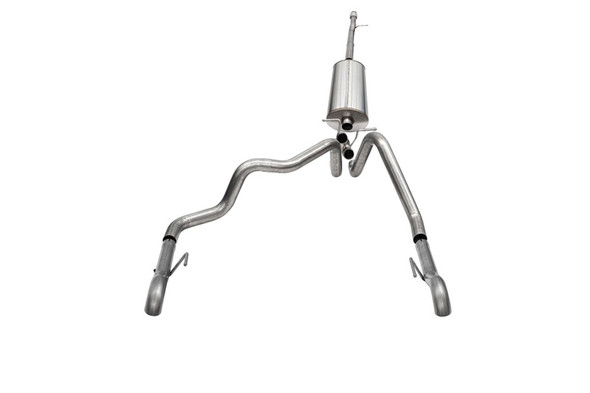 Corsa 2022-2024 Chevrolet Silverado 1500 Cat-Back Dual Rear Exit with Turn Down Tail Pipes 21239