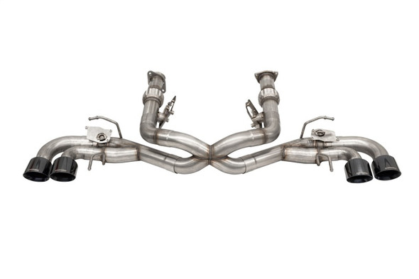 Corsa 2020-2024 Corvette C8 3in Valved Cat-Back 4.5in Blk Quad Tips - Fits Factory NPP Exhaust 21105BLK