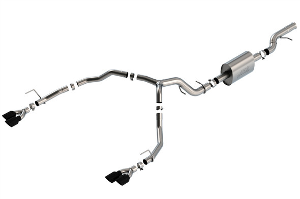 Borla 21-22 Chevrolet Tahoe 6.2L V8 2/4WD 4DR T-304 SS S-Type Cat-Back Exhaust w/ Black Chrome Tips 140859BC