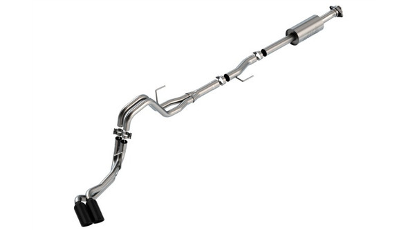 Borla F-150 2021 2.7L/3.5L 4dr CC SB EC STB Lar/KingR/Plnm/LTD 3/2.25 DSE CB S-Type BLK CHR Tips 140871BC