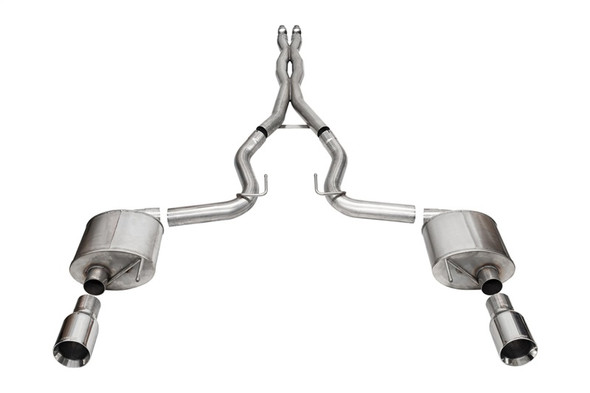 Corsa 2024 Ford MustangGT Sport Cat-Back Exhaust Sys. 3.0in Dual Rear Exit w/4.5in StraightCut Tips 21255