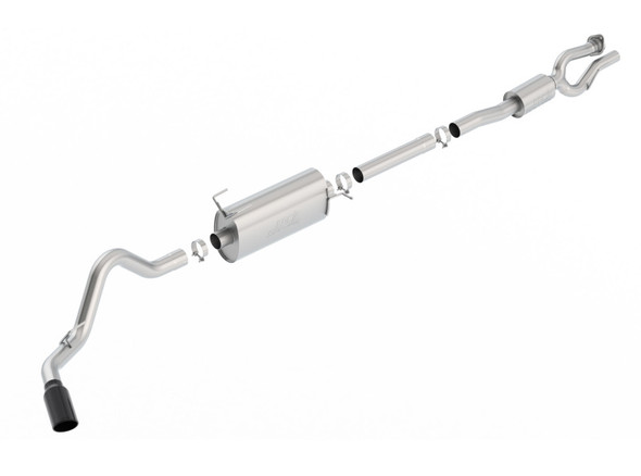 Borla S-Type Cat-Back 17-19 Ford F-250/350 Super Duty Side Exit Exhaust - Black Chrome Tip 140798BC
