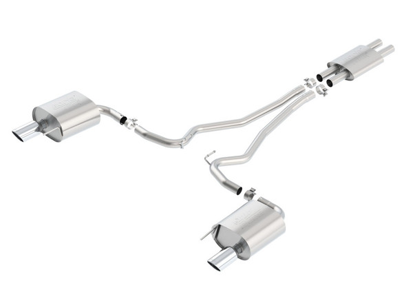 Borla ATAK Cat Back 15 Ford Mustang 3.7L V6 MT/AT 2.25in Pipe 4in Single Round Rolled Tips 140588