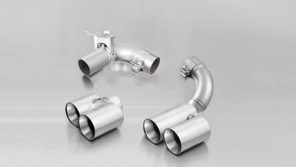 Remus 2012 BMW 3 Series F30 LCI Sedan / F31 LCI Touring Chrome 76mm Straight Cut Tail Pipe Set 086514 1604G