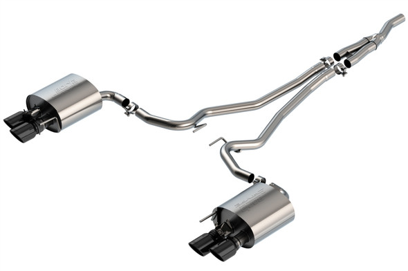 Borla 19-20 Ford Mustang Ecoboost 2.3L 2.25in S-type Exhaust w/ Valves - Black Chrome Tips 140827BC