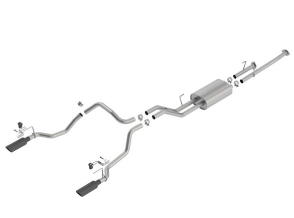 Borla 14-18 Toyota Tundra 4.6L/5.7L V8 AT 2&4WD Crew Max Cat-Back Touring Exhaust - Black Chrome Tip 140638BC