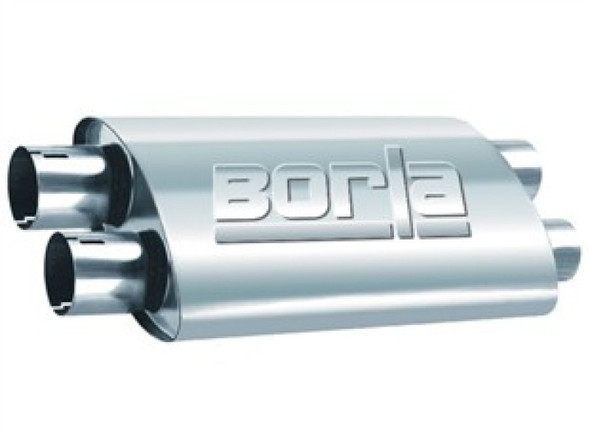 Borla Universal ProXS Muffler - Oval Dual/Dual Inlet/Outlet 2.5in Tubing 19inx4inx9.5in Case 400493