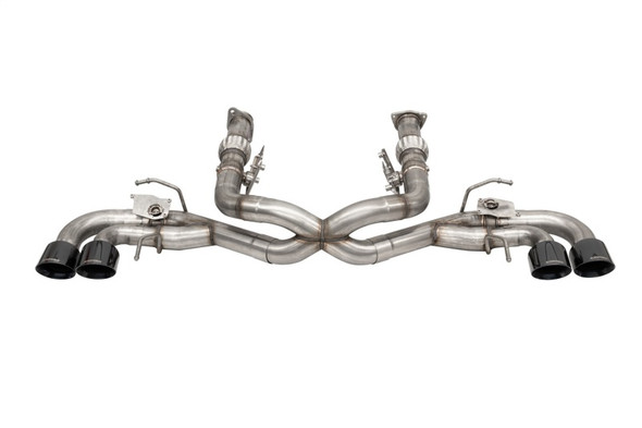 Corsa 2020-2024 Corvette C8 3in Valved Cat-Back 4.5in Blk Quad Tips - Fits Factory NPP Exhaust w/AFM 21106BLK