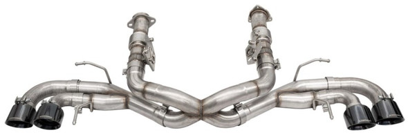 Corsa 20-24 Corvette C8 3in Xtreme Cat-Back Exhaust 4.5in Blk Quad Tips - Integrates stock AFM Valve 21102BLK