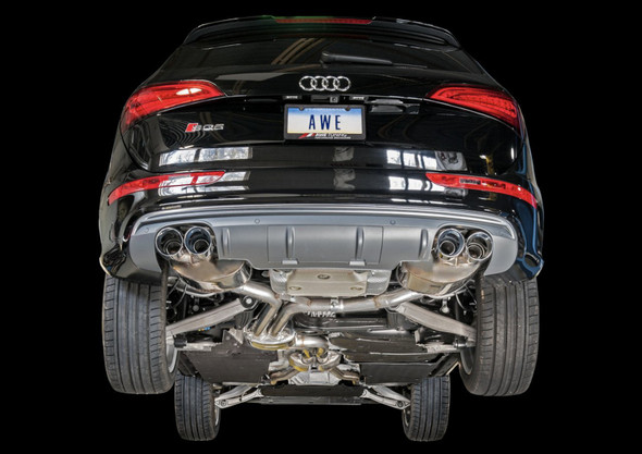 AWE Tuning Audi 8R SQ5 Touring Edition Exhaust - Quad Outlet Chrome Silver Tips 3015-42052