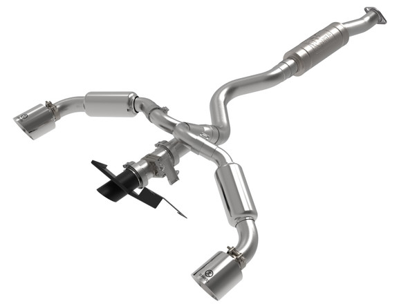aFe 23-24 Toyota GR Corolla L3 1.6L (t) Gemini XV 3in to 2-1/2in Cat Back Exhaust w/ Polished Tips 49-36067-P