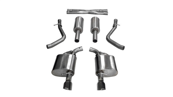 Corsa 2017-2020 Dodge Charger 5.7L V8 Xtreme Cat-Back Dual Rear Exit w/4.5in Black Tips 21004BLK
