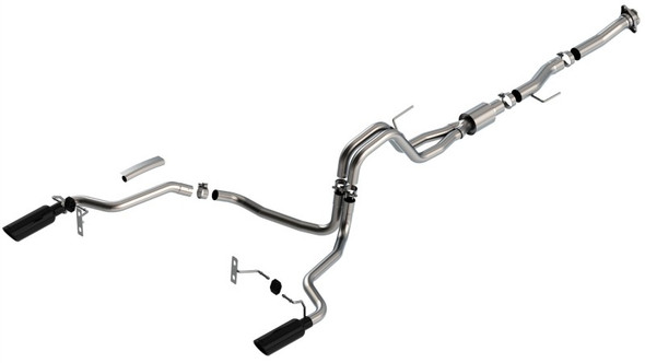 Borla F-150 2021 5.0L 2dr RC SB (122.8 WB) XL/XLT 3/2.25 SRE Cat-Back ATAK Black Chrome Tips 140869BC