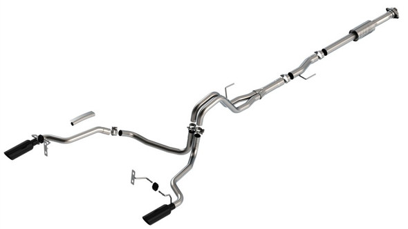 Borla F-150 2021 2.7L/3.5L 4dr CC SB EC STB Lari/King R/Plinum/LTD 3/2.25 SRE CB AK BLK CHR Tips 140864BC