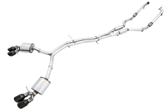 AWE Tuning Audi B9 S4 Touring Edition Exhaust - Non-Resonated (Black 102mm Tips) 3010-43050