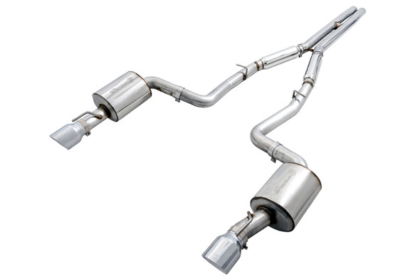 AWE Tuning 2015+ Dodge Charger 6.4L/6.2L SC Non-Resonated Touring Edition Exhaust - Silver Tips 3020-32056