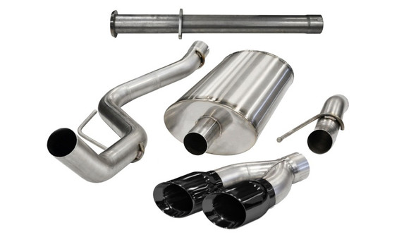 Corsa 2011-2014 Ford F-150 Raptor 6.2L V8 145in Wheelbase Black Xtreme Cat-Back Exhaust 14760BLK