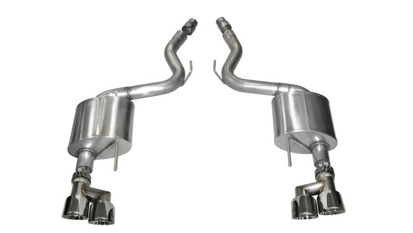 Corsa 2015-2017 Ford Mustang GT 5.0 3in Axle Back Exhaust Polish Quad Tips (Sport) 14334
