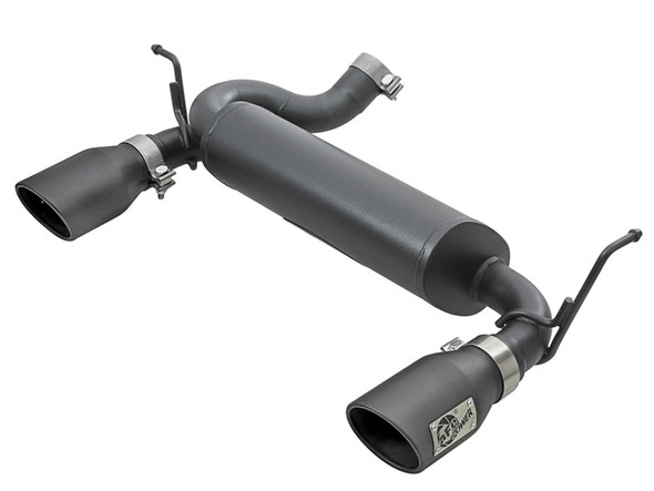 aFe Rebel Series 2.5in 409 SS Axle-Back Exhaust w/ Black Tips 2007+ Jeep Wrangler (JK) V6 3.6L/3.8L 49-48061-B