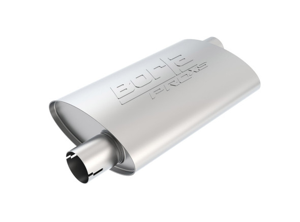 Borla Universal Pro-XS Oval 2.25in Inlet / Outlet Offset Notched Muffler 400489