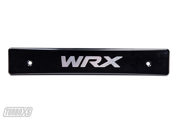 Turbo XS 15-17 Subaru WRX/STi Billet Aluminum License Plate Delete Black Machined WRX Logo WS15-LPD-BLK-WRX