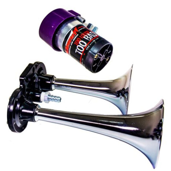 Kleinn Chrome Direct Drive Dual Horn/ 6.5In/4.5In - Chrome-Plated Zinc Alloy 6126