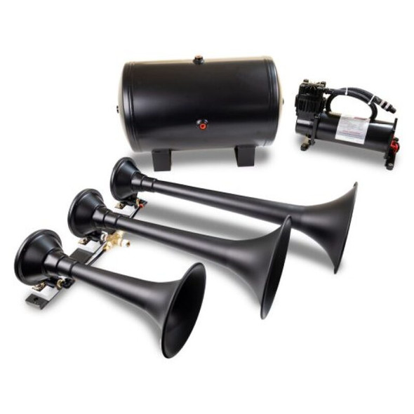 Kleinn Triple Black Horn Kit w/ 150 PSI Waterproof 5.0 gal Air Tank HK9