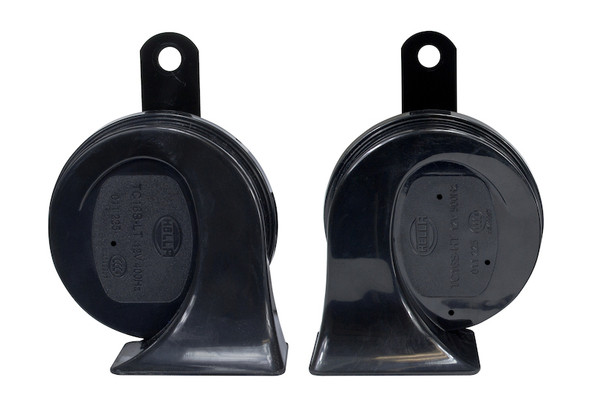 Hella Twin Trumpet Horn Kit 12V Universal - Black 011225831