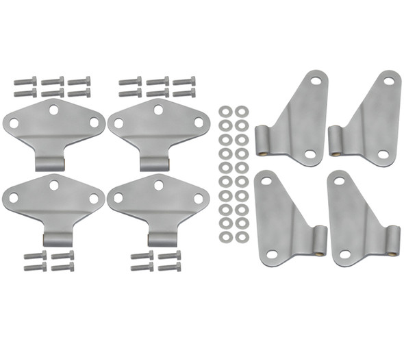 Kentrol 07-18 Jeep Wrangler JK Body Door Hinge Set 8 Pieces 4 Door Bare Grey 40581