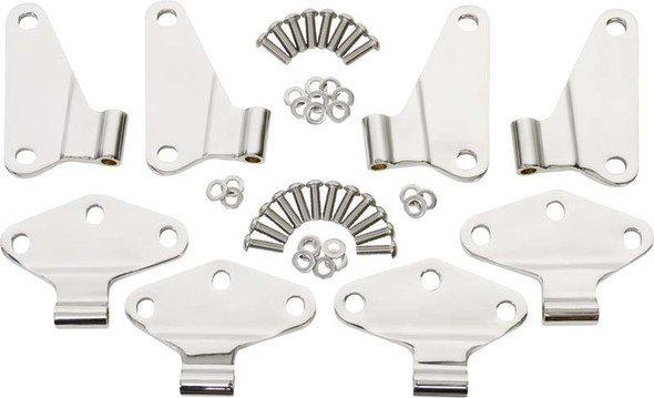 Kentrol 07-18 Jeep Wrangler JK Body Door Hinge Set 8 Pieces 4 Door - Polished Silver 30581
