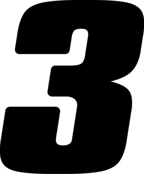 Hardline Dirt Digits 3pk 5.5 in. - High Gloss Number 3 - Black DD53B-3