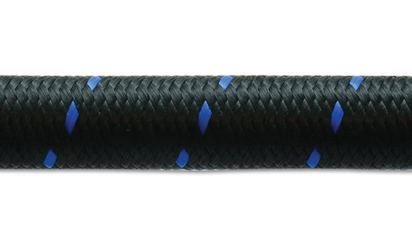 Vibrant -6 AN Two-Tone Black/Blue Nylon Braided Flex Hose (20 foot roll) 11976B
