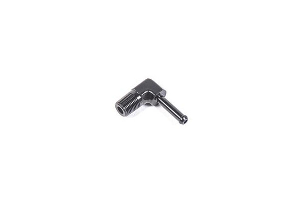 Radium Engineering 1/8in NPT Male to 3/16in Barb 90 Degree Fitting 14-0344