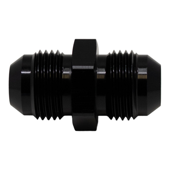 DeatschWerks 8AN Male Flare to 8AN Male Flare Coupler - Anodized Matte Black 6-02-0204-B