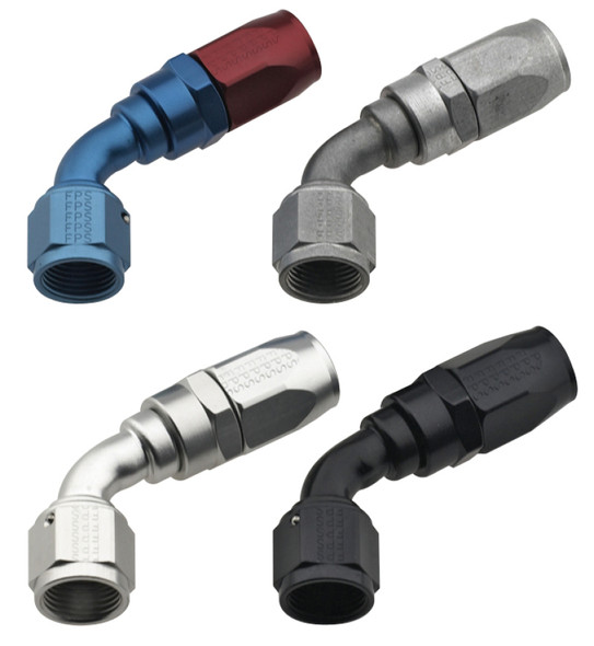 Fragola -10AN x 60 Degree Power Flow Hose End - Black 106010-BL