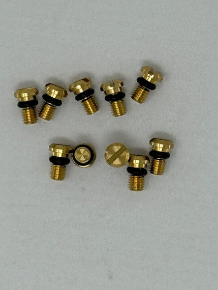 KYB 90-23 Kaw / Hon / Suz / Yam Front Fork Bleed Bolt w/ O-Ring - Brass - 10 Pack 110090000610