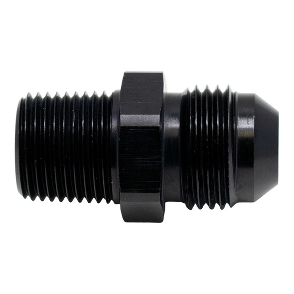 DeatschWerks 8AN Male Flare to 3/8in Male NPT Adapter - Anodized Matte Black 6-02-0905-B