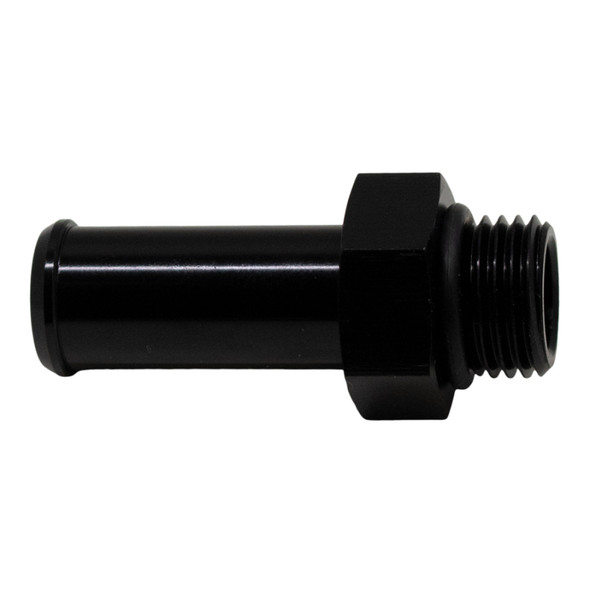DeatschWerks 6AN ORB Male to 1/2in Male Barb Fitting (Incl O-Ring) - Anodized Matte Black 6-02-0503-B