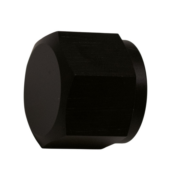 DeatschWerks 8AN Female Flare Cap - Anodized Matte Black 6-02-0715-B