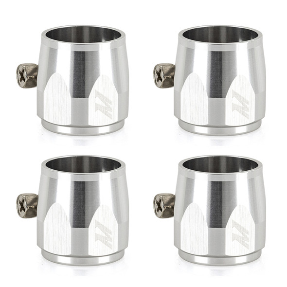 Mishimoto Aluminum -4AN Hex Finishers - Silver MMHXF-04-4-SL