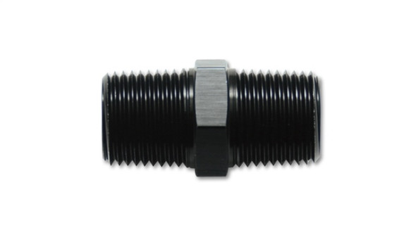 Vibrant 1/4in NPT x 1/4in NPT Straight Union Pipe Adapter Fitting - Aluminum 10371