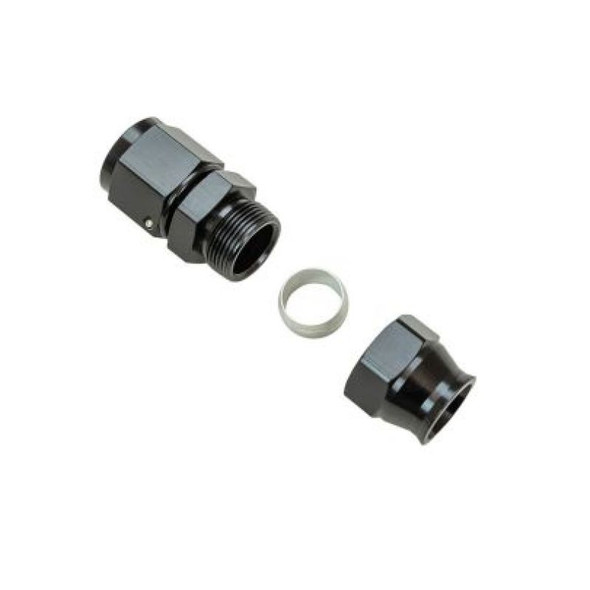 Moroso Aluminum Fitting Adapter 10AN Female to 5/8in Tube Compression-Black 65355