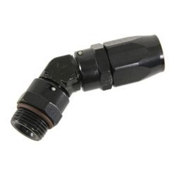 Fragola -12AN x 45 Degree x 1 1/16-12 (12) Hose End - Black 184512-BL