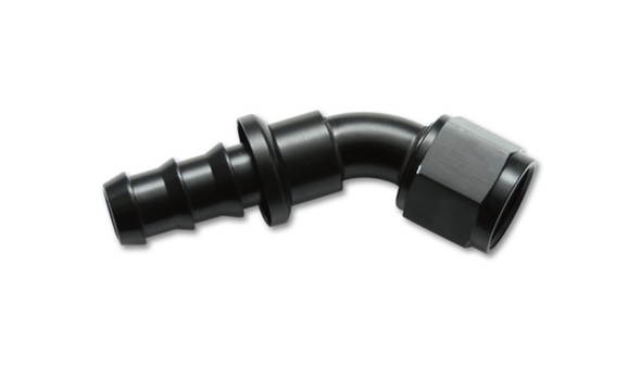 Vibrant -12AN Push-On 45 Deg Hose End Fitting - Aluminum 22412