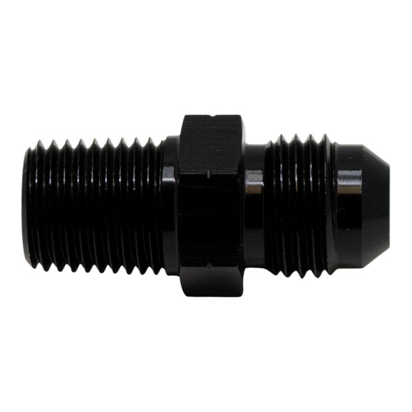 DeatschWerks 6AN Male Flare to 1/4in Male NPT Adapter - Anodized Matte Black 6-02-0901-B