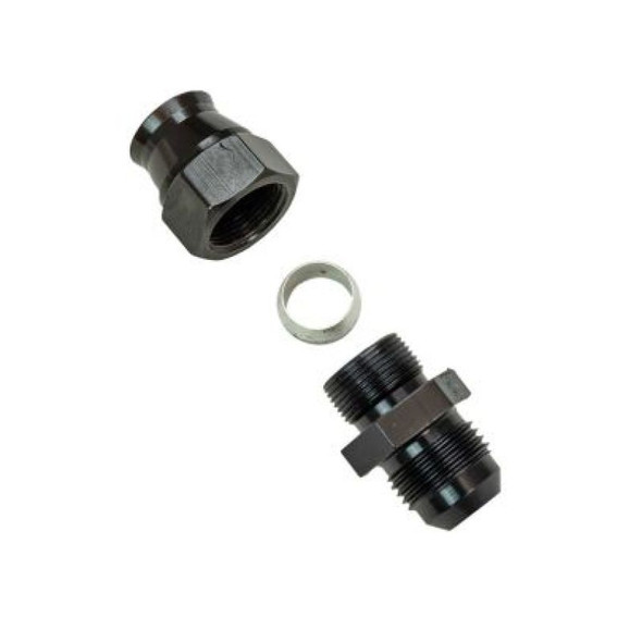 Moroso Aluminum Fitting Adapter 8AN Male to 1/2in Tube Compression - Black 65351