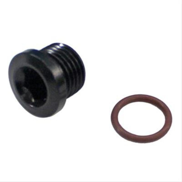 Fragola -6AN (9/16-18) Socket Hex Port Plug - Black 481306-BL