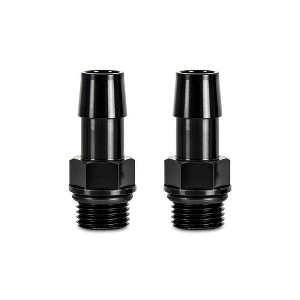 Mishimoto 16X1.5 TO 1/2in. Hose Barb Aluminum Fittings (Pack of 2) MMFT-M16-12BK