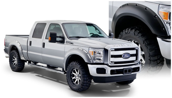 Bushwacker 11-16 Ford F-250 Super Duty Styleside Pocket Style Flares 4pc 98.0/81.8in Bed - Black 20931-02